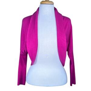 Josie Natori Women’s Magenta Silk & Cashmere Knit Bolero Shrug Size Small EUC